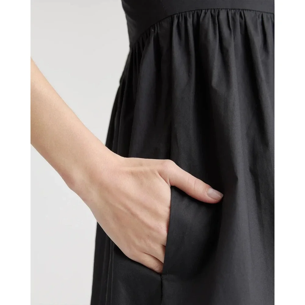 QUINCE Black 100% Organic Cotton Poplin Sleeveless Maxi Dress NWT Size XS - Picture 5 of 13